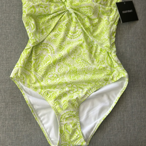 Ellen Tracy Green One Piece Swimsuit  Size 8 - Picture 3 of 10